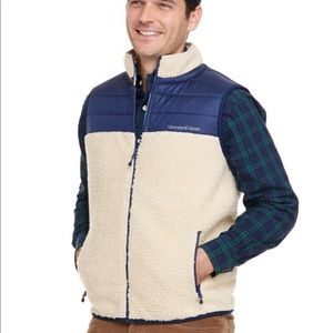 Vineyard vines Sherpa puffer men’s vest navy XL